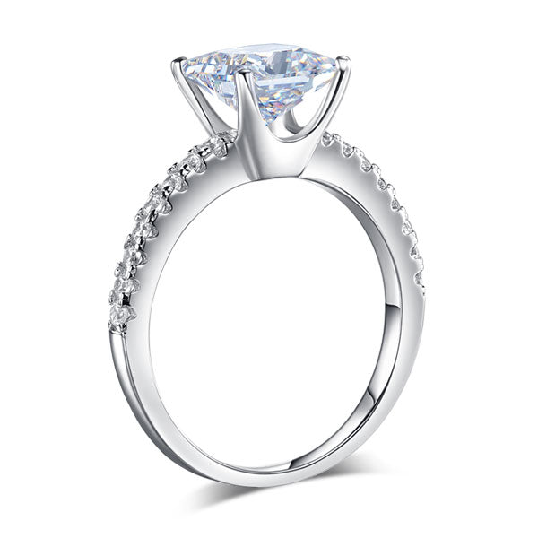 1.5 Ct Princess Cut Simulated Diamond Wedding Ring - View 4 | SelinJewels