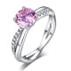 925 Sterling Silver Wedding Promise Anniversary Ring 1.25 Ct Fancy Pink Simulated Diamond