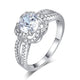 Floral 925 Sterling Silver Wedding Promise Engagement Ring 1 Ct Simulated Diamond Jewelry