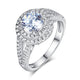 Double Halo 925 Sterling Silver Wedding Engagement Ring 1.25 Ct Simulated Diamond Promise Anniversary