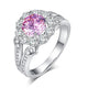 Art Deco Vintage Style 925 Sterling Silver Wedding Ring 1.25 Ct Fancy Pink Simulated Diamond Promise Anniversary