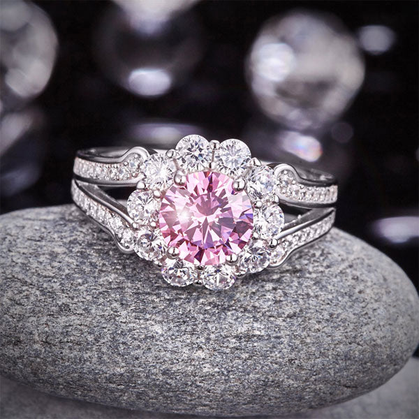 Art Deco Vintage Ring Fancy Pink Diamond - View 6 | SelinJewels