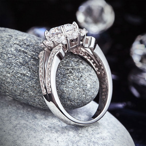 Art Deco Vintage Ring Simulated Diamond - View 8 | SelinJewels