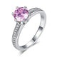 6 Claws 925 Sterling Silver Wedding Promise Anniversary Ring 1.25 Ct Fancy Pink Simulated Diamond Jewelry