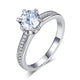 6 Claws 925 Sterling Silver Wedding Promise Engagement Ring 1.25 Ct Simulated Diamond Jewelry