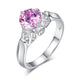 Flower 925 Sterling Silver Wedding Promise Anniversary Ring 1.25 Ct Fancy Pink Simulated Diamond Jewelry