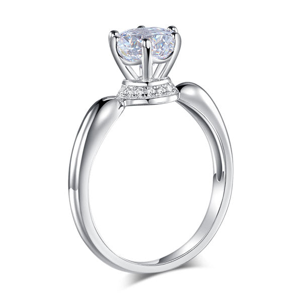 6 Claws Crown Promise Ring 1.25 Ct Diamond - View 3 | SelinJewels