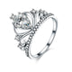 Solid 925 Sterling Silver Crown Ring 1 Carat Pear Cut for Lady Trendy Stylish Jewelry