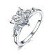 Solid 925 Sterling Silver Wedding Engagement Promise Ring 2 Carat Heart Jewelry Simulated Diamond
