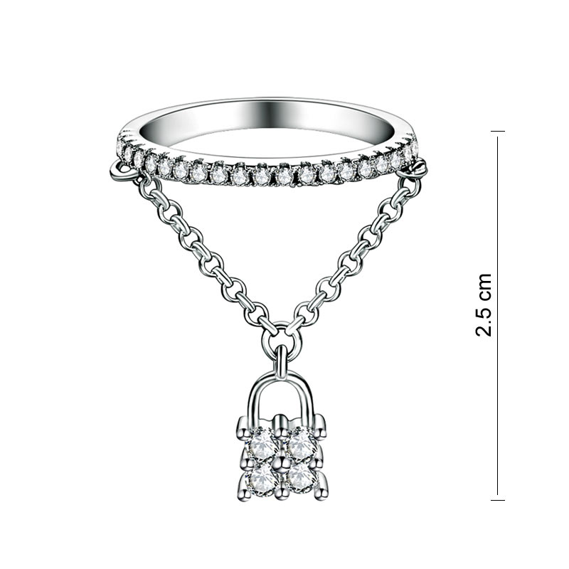 Solid 925 Sterling Silver Band Ring Dangle Purse Sparkling Simulated Diamond for Lady Trendy Stylish