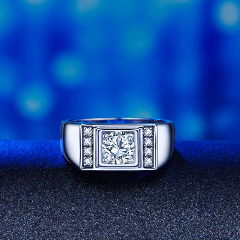 Men's Wedding Band 1 Carat Ring - View 3 | SelinJewels