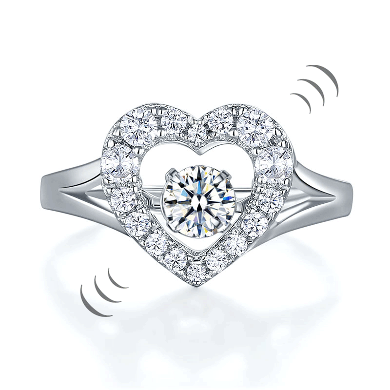The Amora Set - dancing heart ring motion view