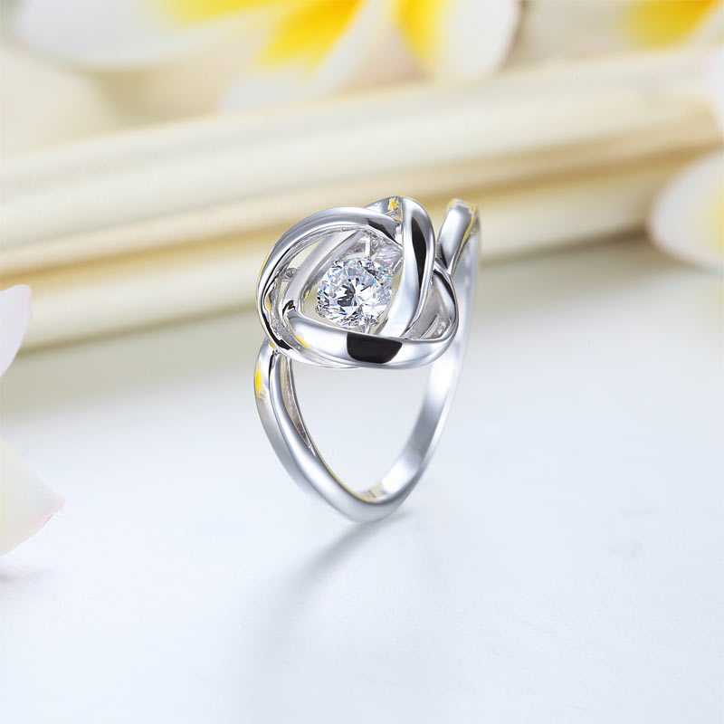 Dancing Stone Woven Silver Ring New Style - View 3 | SelinJewels