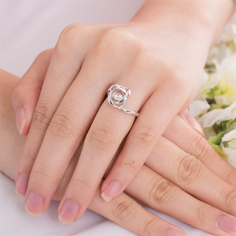Dancing Stone Woven Silver Ring New Style - View 2 | SelinJewels