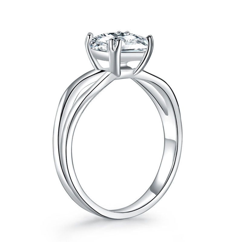 Princess Cut 1 Ct Promise Ring - View 3 | SelinJewels
