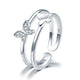 Solid 925 Sterling Silver Ring Band Fashion Butterfly New Style for Girls Ladies