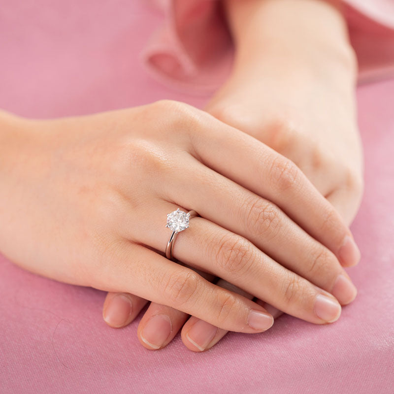 1.5 Carat Moissanite Diamond Solitaire Engagement Ring - View 2 | SelinJewels