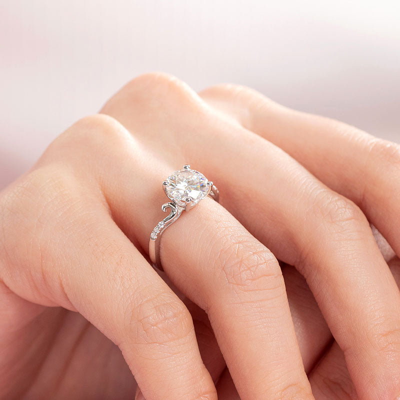 2 Carat Moissanite Diamond Wedding Engagement Ring 925 Sterling Silver