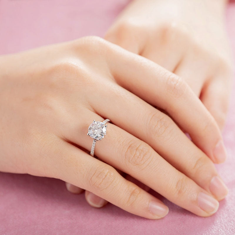 2 Carat Moissanite Diamond Engagement Ring - View 2 | SelinJewels