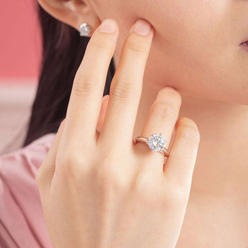 3 Carat Moissanite Diamond Luxury Ring 6 Claws - View 2 | SelinJewels