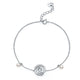 Moissanite Diamond Fresh Water Pearls @ Dancing Stone Bracelet 925 Sterling Silver
