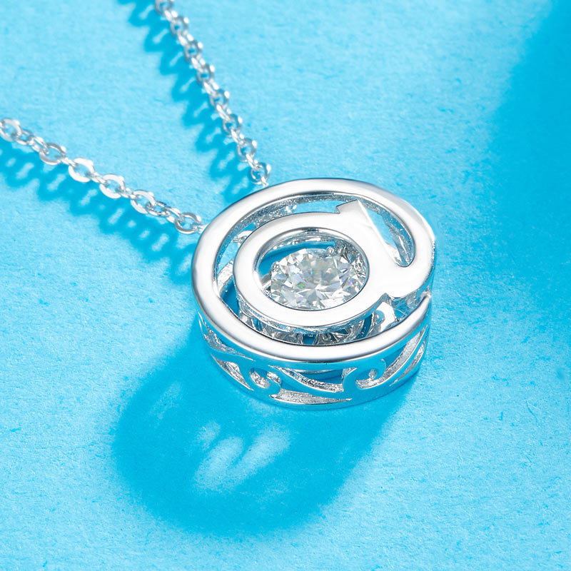 Pendant Moissanite Diamond Dancing Stone Necklace - View 4 | SelinJewels