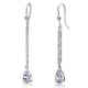 1 Carat Pear Cut Simulated Diamond 925 Sterling Silver Dangle Earrings