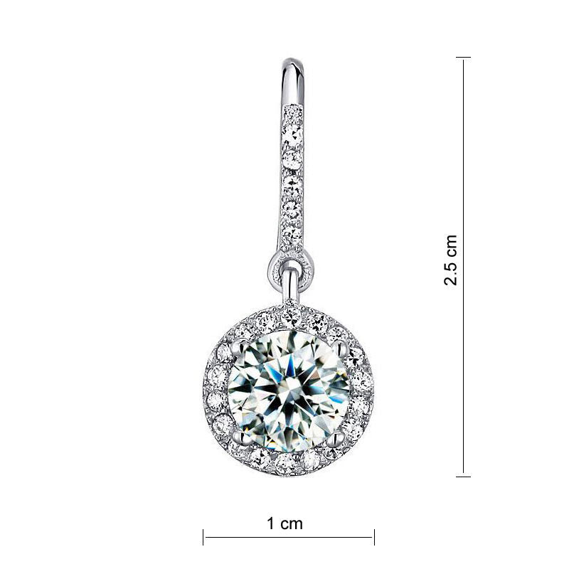 1.5 Carat Simulated Diamond 925 Sterling Silver Dangle Earrings - View 3 | SelinJewels