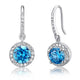 1.5 Carat Simulated Blue Topaz 925 Sterling Silver Dangle Earrings