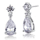 3 Carat Pear Cut Simulated Diamond 925 Sterling Silver Dangle Earrings