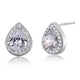 1 Carat Pear Cut Simulated Diamond 925 Sterling Silver Stud Earrings