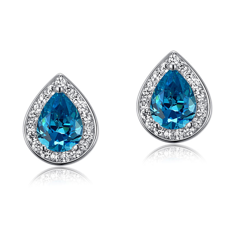Blue pear earrings XFE8033
