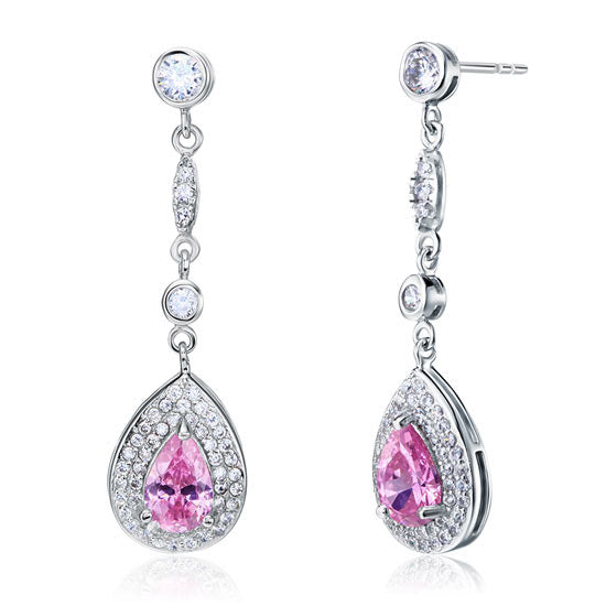 Pink pear earrings XFE8057