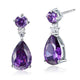 3 Carat Pear Cut Simulated Purple Sapphire 925 Sterling Silver Dangle Earrings