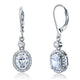 1.5 Carat Oval Cut Simulated Diamond 925 Sterling Silver Dangle Earrings