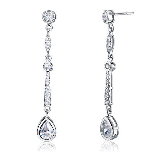 Pear Cut Simulated Diamond 925 Sterling Silver Dangle Earrings | SelinJewels