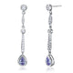 Purple Simulated Sapphire 925 Sterling Silver Dangle Earrings
