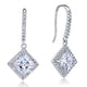 3 Carat Simulated Princess Cut Diamond Dangle Drop Sterling 925 Silver Earrings