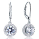 Simulated Diamond Dangle Drop Sterling 925 Silver Earrings