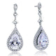Pear Cut Simulated Diamond Vintage Dangle 925 Sterling Silver Earrings