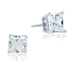 925 Sterling Silver Stud Earrings 1 Carat Princess Cut Simulated Diamond