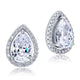 4 Carat Pear Cut Simulated Diamond Stud 925 Sterling Silver Earrings Jewelry