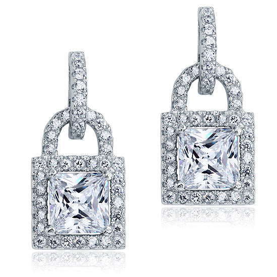 The Devotion Set - lock and key earrings detail view