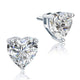 4 Carat Heart Cut Simulated Diamond Stud 925 Sterling Silver Earrings