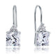 2 Carat Princess Cut Simulated Diamond Dangle Drop 925 Sterling Silver Earrings