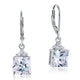 2 Carat Princess Cut Simulated Diamond Dangle Drop 925 Sterling Silver Earrings