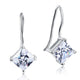 1.5 Carat Princess Cut Simulated Diamond Dangle Drop 925 Sterling Silver Earrings