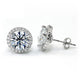 2 Carat Round Cut Simulated Diamond Halo Stud 925 Sterling Silver Earrings