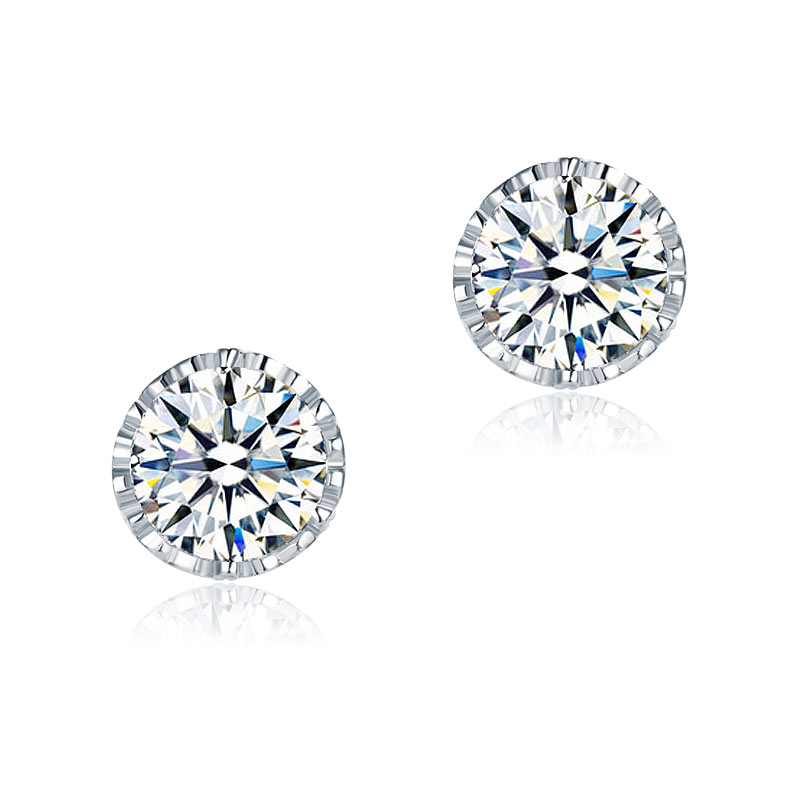 1.5 Carat Vintage Style Stud 925 Sterling Silver Earrings - View 2 | SelinJewels