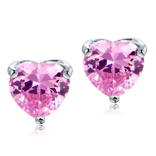 The Rosalie Set - pink heart earrings alternate view